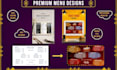 design a professional restaurant, cafe, bakery and food menu
