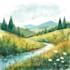 do creative watercolor landscape art