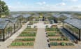 3d prefab greenhouse design with solar, irrigation lighting visualized render