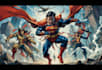 illustrate action packed superhero comic scenes