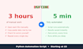 create a python automation script to save you time on repetitive tasks