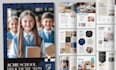 design business brochure for school admission program and online course launch