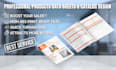 design products data sheet, technical drawing, sell sheet and catalog