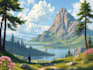 paint professional landscape concept art in painterly style