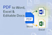 convert PDF to word, excel, and editable documents