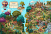 create event, tourist, and fantasy map illustration