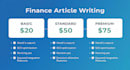 write SEO finance blog posts and banking articles