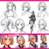 design a professional anime character sheet reference