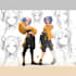 create anime oc reference sheet with outfits and expressions