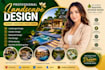 3d landscape front backyard garden design pool patio deck 3d rendering