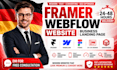 develop framer website webflow business landing page figma ui ux 3d animations