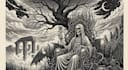 draw dark art illustration with engraving style