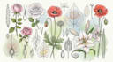 paint watercolor flowers and botanical illustrations