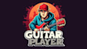 create beautiful guitar player mascot logo only 12 hours