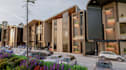render photoreal house exterior, apartment elevation design, residential complex
