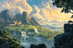 design a stunning fantasy landscape