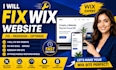 fix wix website, wix bugs, redesign wix site, and optimize wix website design