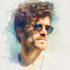 draw a sketchy watercolor portrait, no ai