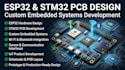 design esp32, stm32 and custom embedded systems pcb