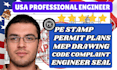 licensed pe stamp for structural plan, mep plan, truss framing plan, michigan fl