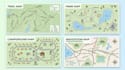 design detailed hiking trail maps and landscape navigation illustrations