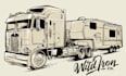 design a retro logo with custom illustration