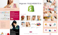 migrate transfer wix  squarespace  jimdo wordpresss website   to shopify store