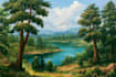 paint landscape in oil painting