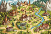 illustrate a custom vector 2d map, campground site