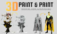 custom 3d print and paint miniatures, statues, figurines, and custom models