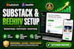 fully design your substack newsletter, beehiiv account, and saas promotion
