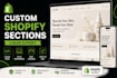design custom shopify pages, sections, and liquid components
