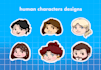do custom stickers, pins or badges design