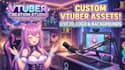 design , anime vtuber assets, live2d vtuber illustration vtuber background, logo