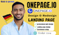 design onepage io website redesign high converting onepage io german website