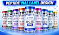 peptide logo peptide vial peptide label design peptide ads copy