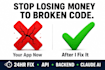 fix your broken claude ai code, n8n workflow, or app backend API fast
