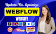 fix webflow bugs, responsivness issues, and custom code errors