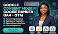 set up google consent mode v2 cookie banner ga4 and GTM