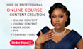 create online course content curriculum workbook power point slides
