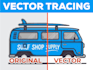 do vector tracing, vectorize logo, convert image to vector quickly