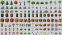custom 2d game props design, pixel objects, tileset assets and game environment