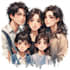 draw watercolor family portrait in procreate