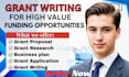 write grant proposals, grant research, and grant applications