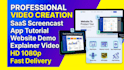 do screencast, explainer video, tutorial for your saas product, website, app ads