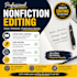 line edit, proofread edit, grammar checking , stuctural  non foction