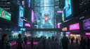 do cyberpunk futuristic city art