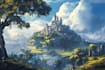 draw fantasy background and landscape