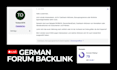 build manual german forum backlinks for your website