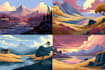 create a landscape and urban vector art illustration
